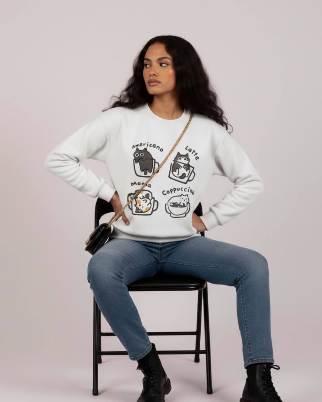 Coffee Lovers Cat Edition – Cozy Sweatshirt