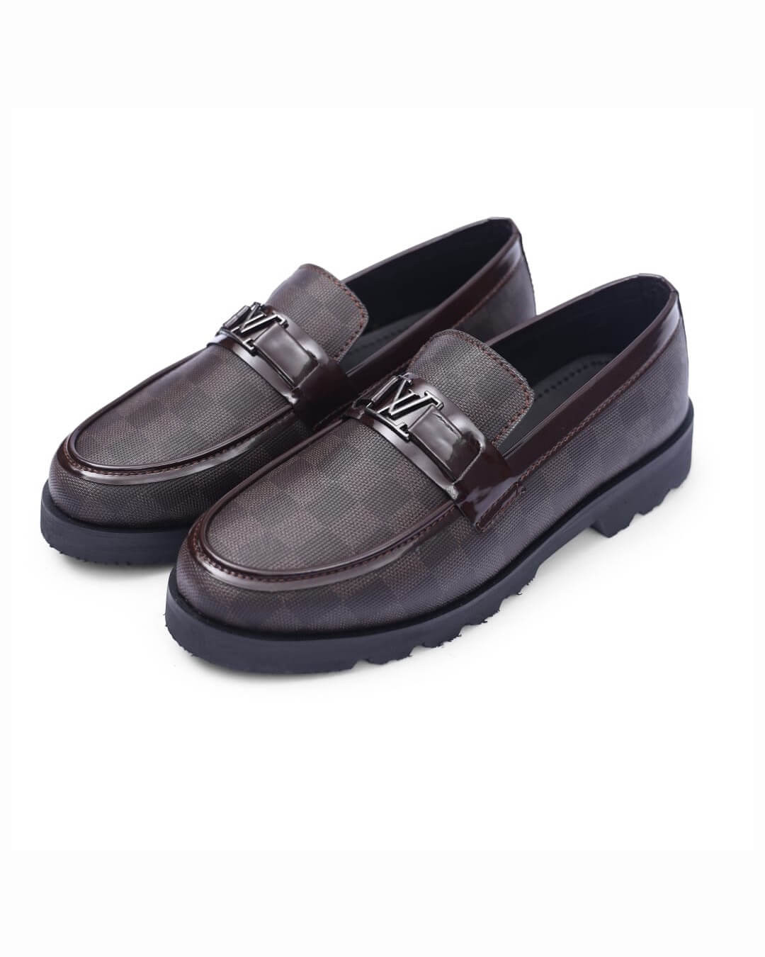 Designer Check Pattern Loafers – LV Edition