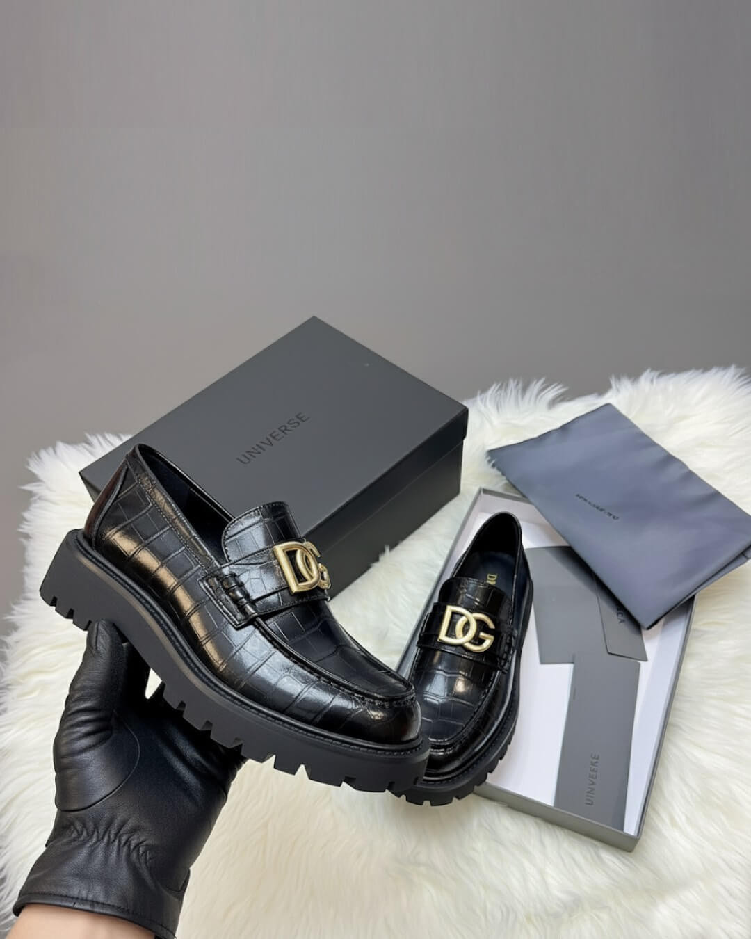 Elite Croc-Embossed Loafers – DG Edition