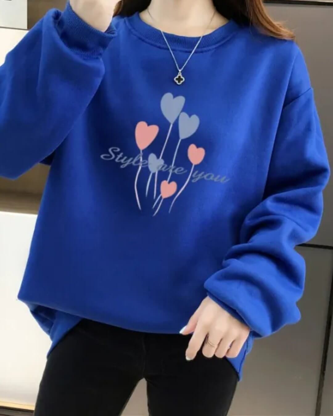 Colorful Hearts – “Style Are You” Graphic Sweatshirt